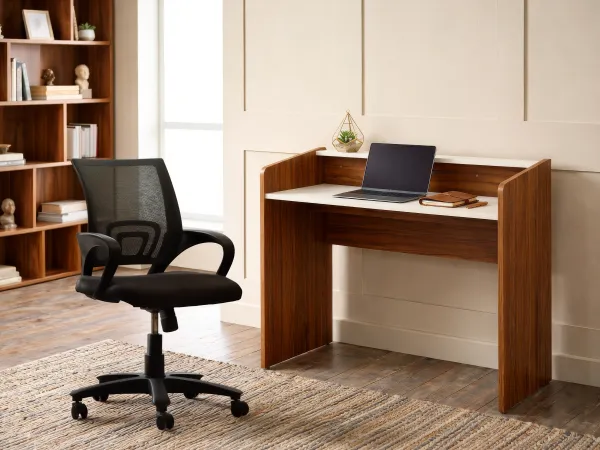 Luna Engineered Wood Study Table With Office Chair
